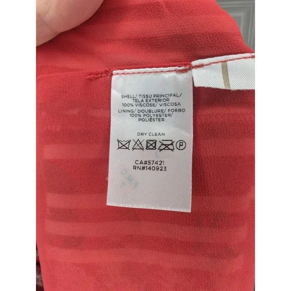 Loft Women's Size Large Dark Pink Floral Dress Lined Keyhole Ruffle Tie Belt EUC - Picture 7 of 7